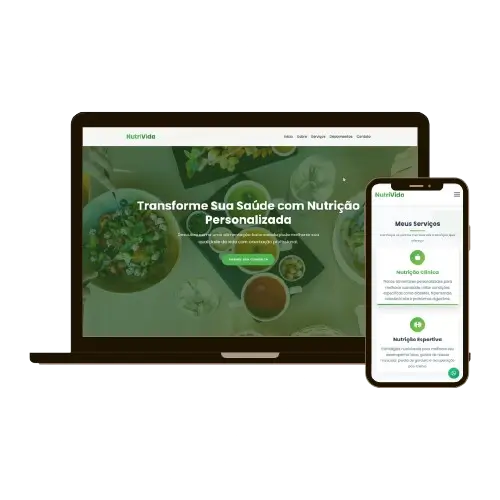 Site para Nutricionista - Serviços de nutrição e alimentação saudável